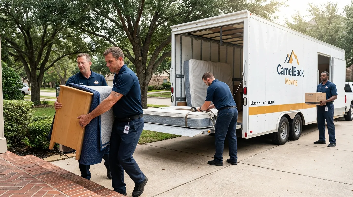 Crew loading residential truck for cross-state move from Troutdale, OR