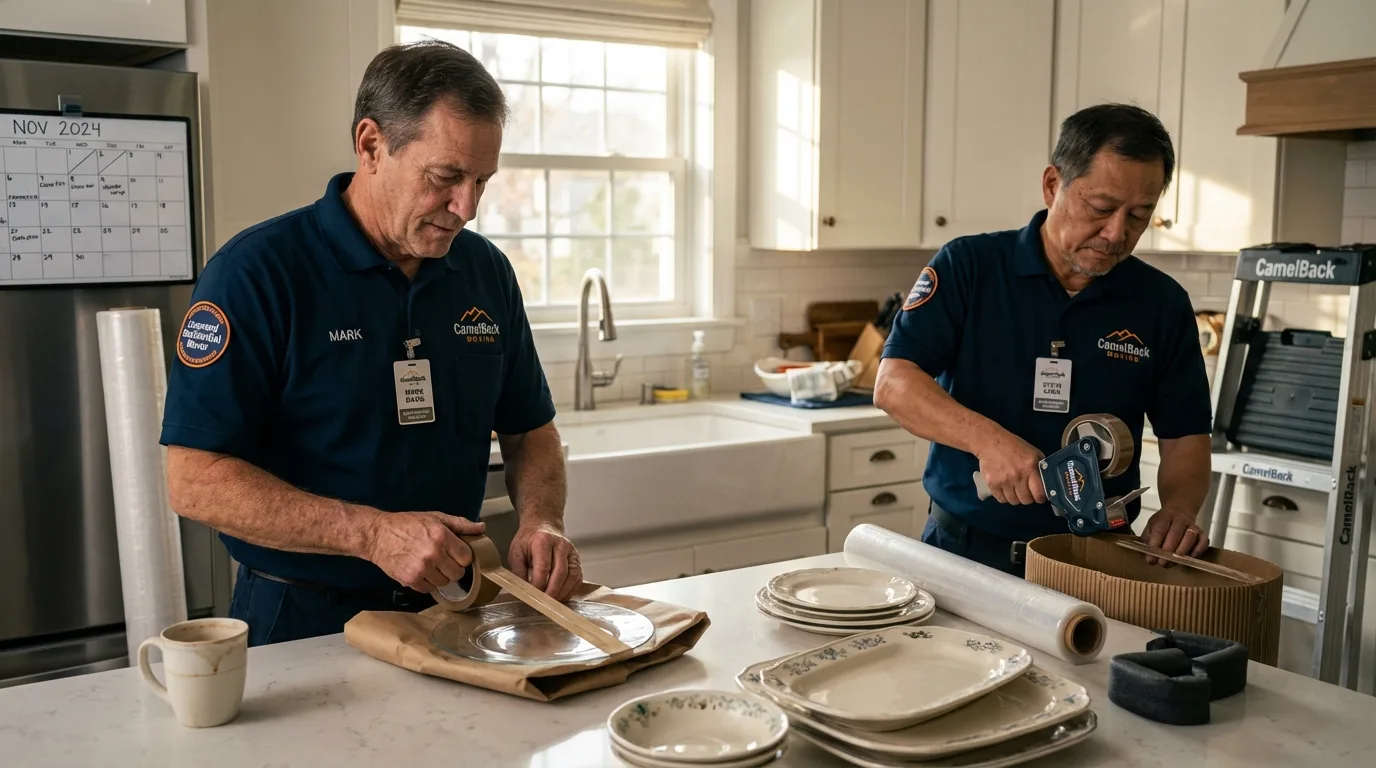 Professional crew packing kitchen dishware in Troutdale, OR